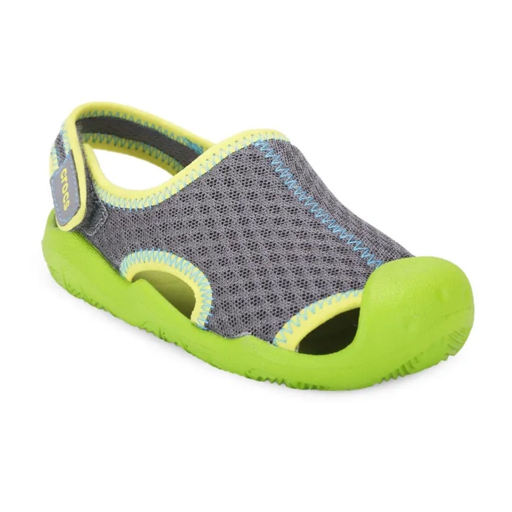 Crocs Kids' Lime and Gray Water Shoes